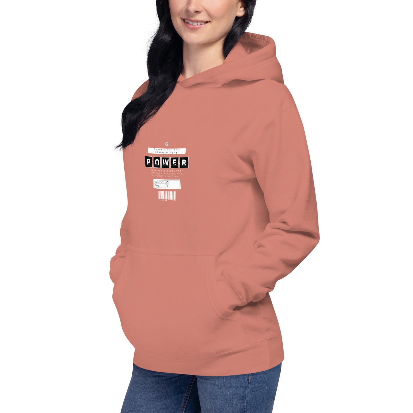 Image 48 of Forest Green Impact Form Hoodie - Left Placement, size 3XL, with Shape Lives artwork visible in front view, left-side angle.