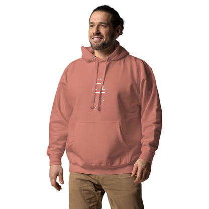 Balance Court Hoodie - Left Placement image 35 in Military Green, size L, showing front view, left-side angle for the Libra design.