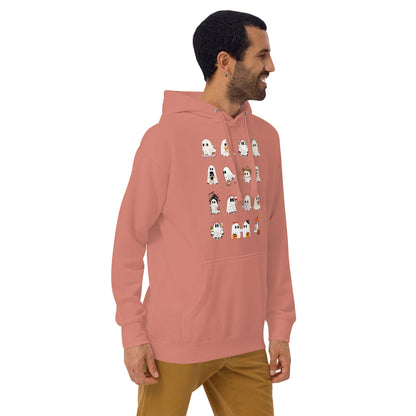 Spectral Hoodie - Left Placement image 28: Vintage Black version, size XL with front view, right-side angle of the Ghosts range.