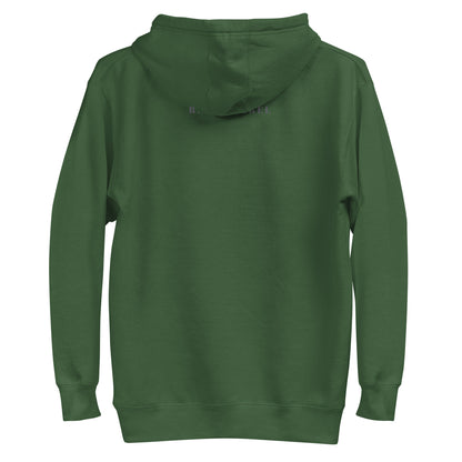 Social Static Hoodie - Left Placement by R.A. Apparel, image 20, back view, Vintage Black, size M, left placement.