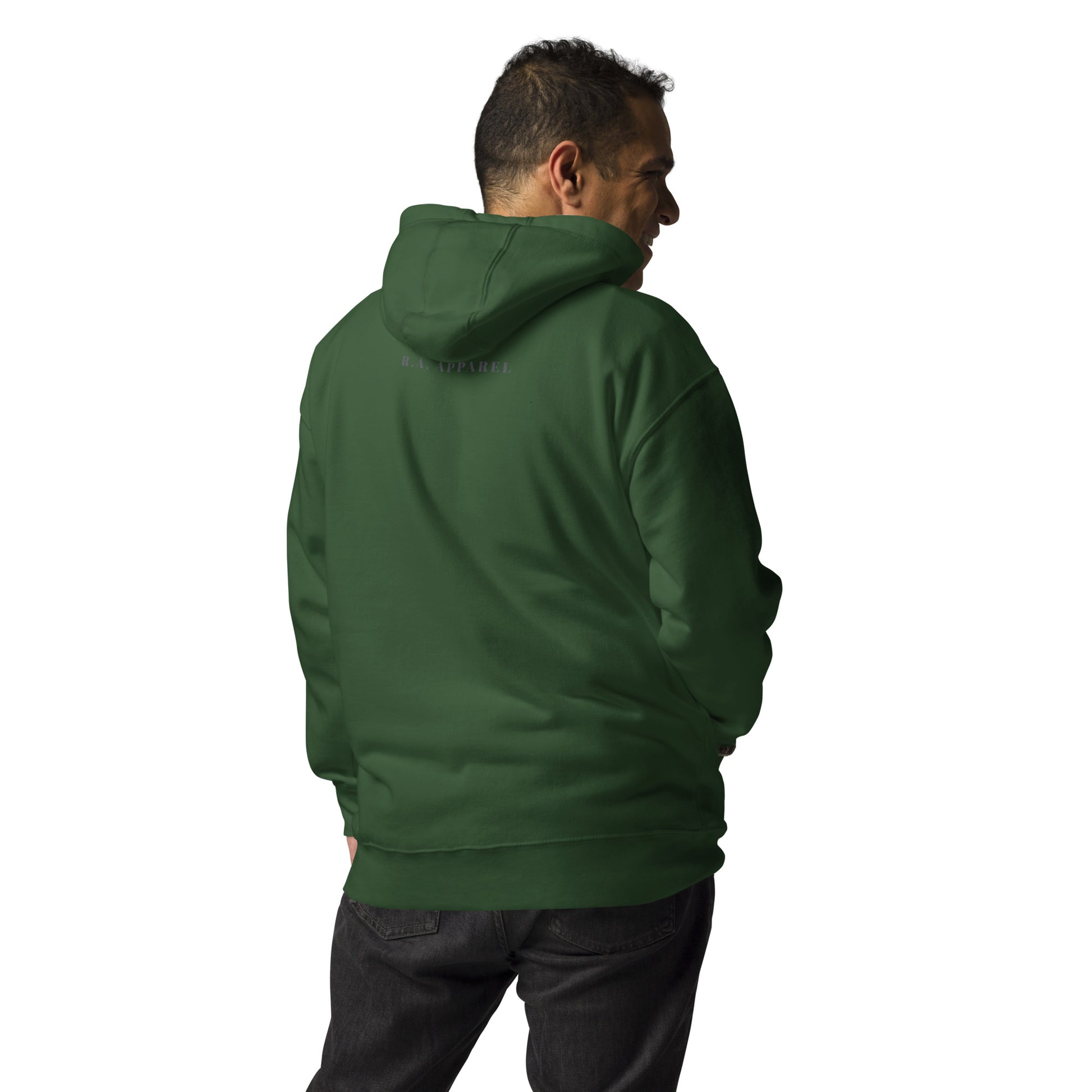 Saiko Hoodie - Left Placement product image 24 in Charcoal Heather, size 3XL, with back view and left placement.
