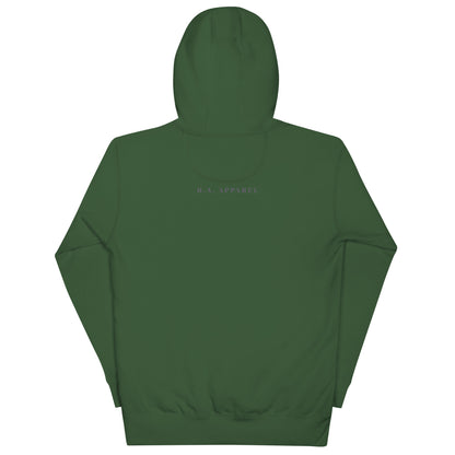 Astral Circle Hoodie - Left Placement product image 22 in Charcoal Heather, size XL, with back view and left placement.