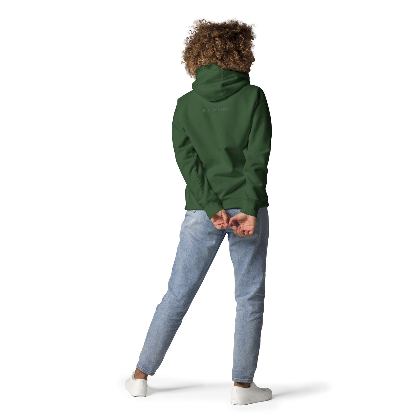 Northern Run Hoodie - Left Placement image 19 in Purple, size S, showing back view for the Reindeer design.