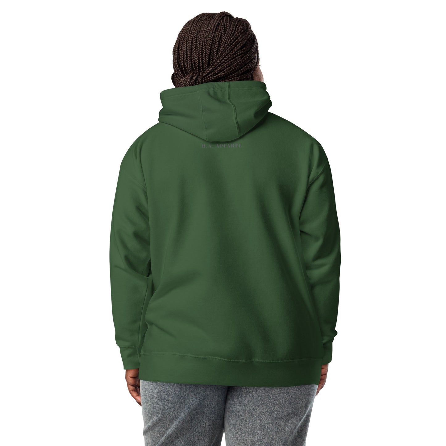 Human Form Hoodie - Left Placement image 22: Vintage Black version, size M with back view of the Human Being range.