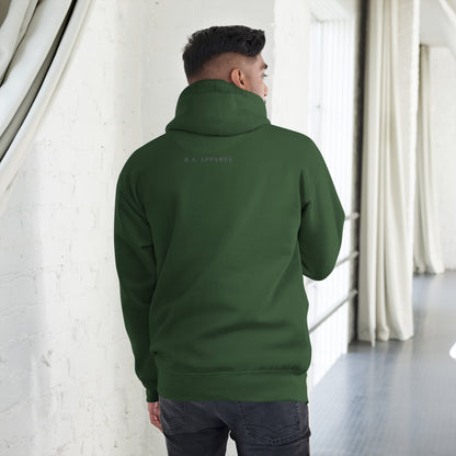 Fearless Hoodie - Left Placement product image 24 in Vintage Black, size XL, with back view and left placement.