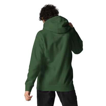 Solmane Hoodie - Left Placement image 22: Vintage Black version, size M with back view of the Leo range.