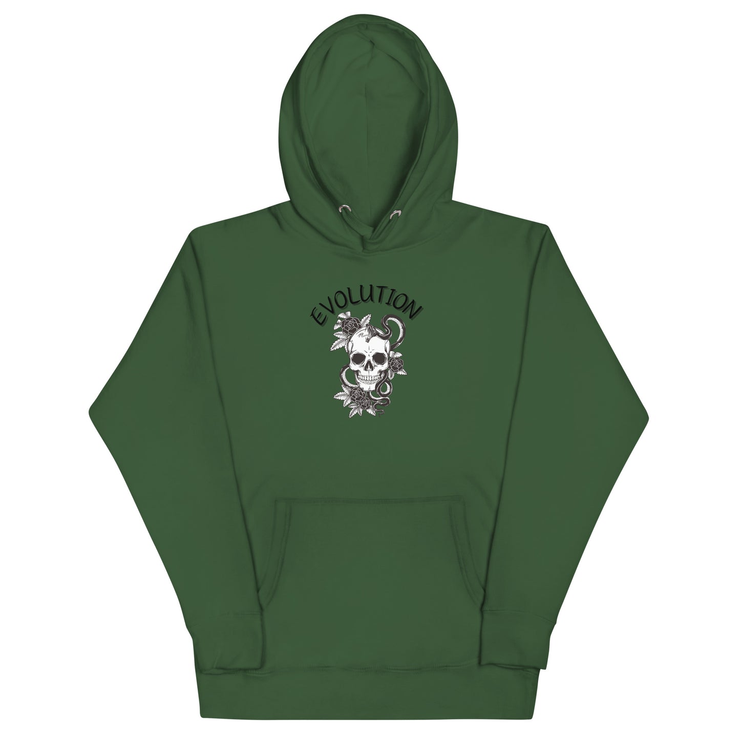 Evolution Hoodie - Left Placement by R.A. Apparel, image 1, front view, Black, size S, left placement.