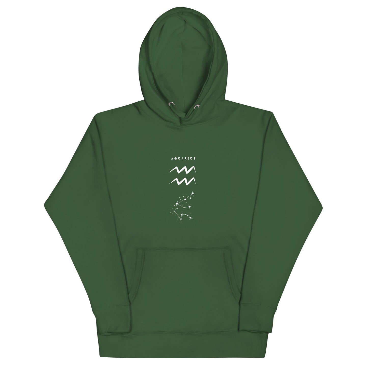 Waterbearer Hoodie - Left Placement image 7 in Navy Blazer, size S, showing front view for the Aquarius design.