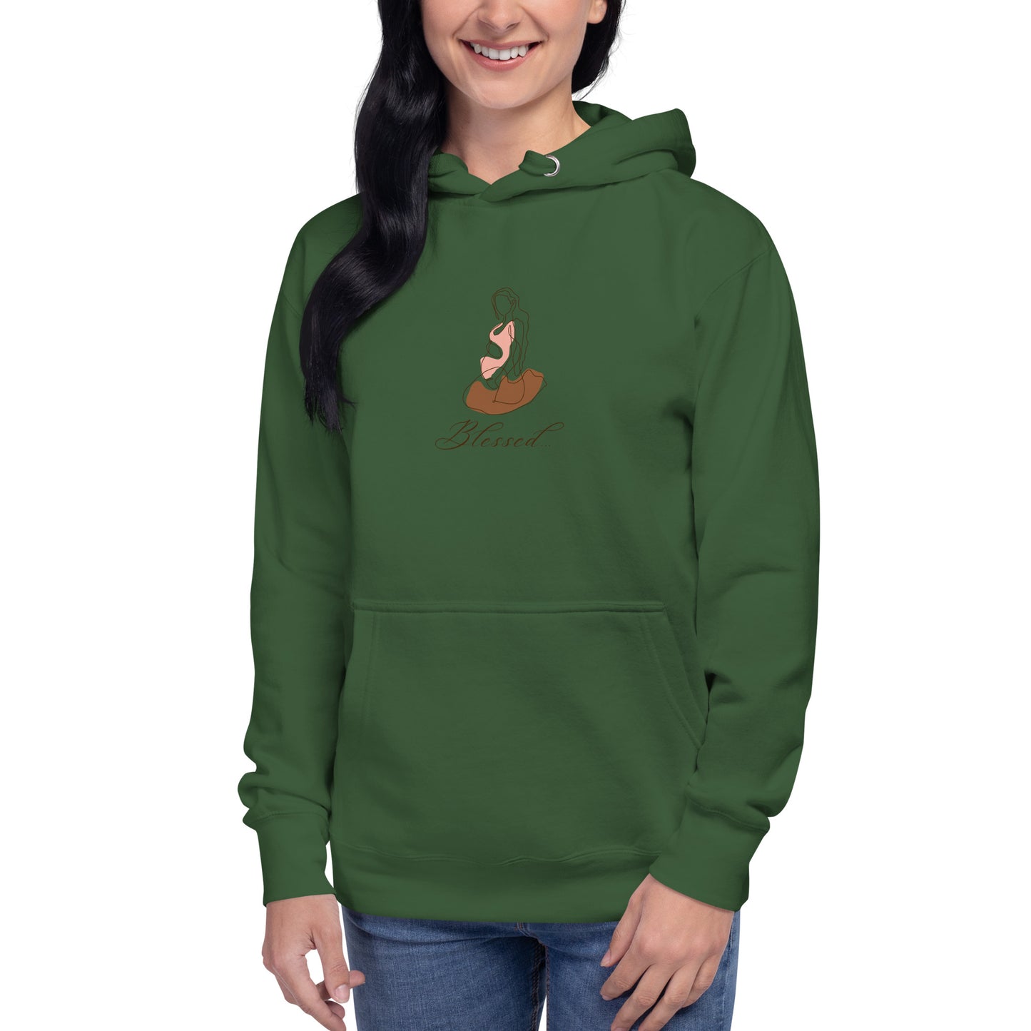 Grace Mark Hoodie - Left Placement image 34 in Team Royal, size XL, showing front view for the Blessed design.