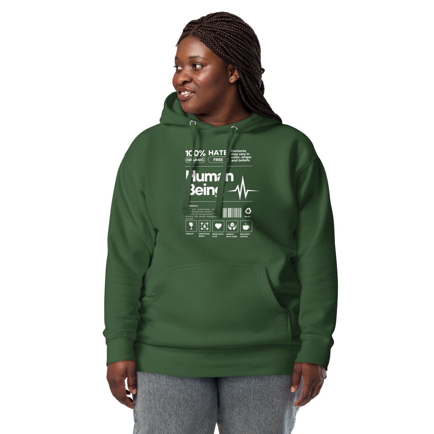 Human Form Hoodie - Left Placement product image 21 in Vintage Black, size S, with front view and left placement.