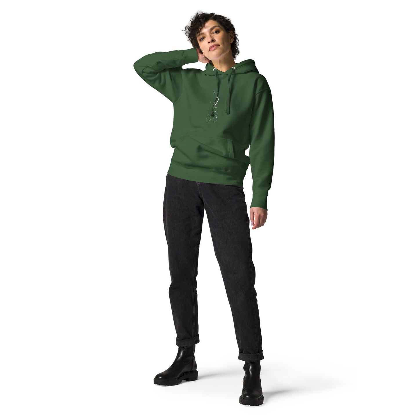 Solmane Hoodie - Left Placement by R.A. Apparel, image 21, front view, Vintage Black, size S, left placement.