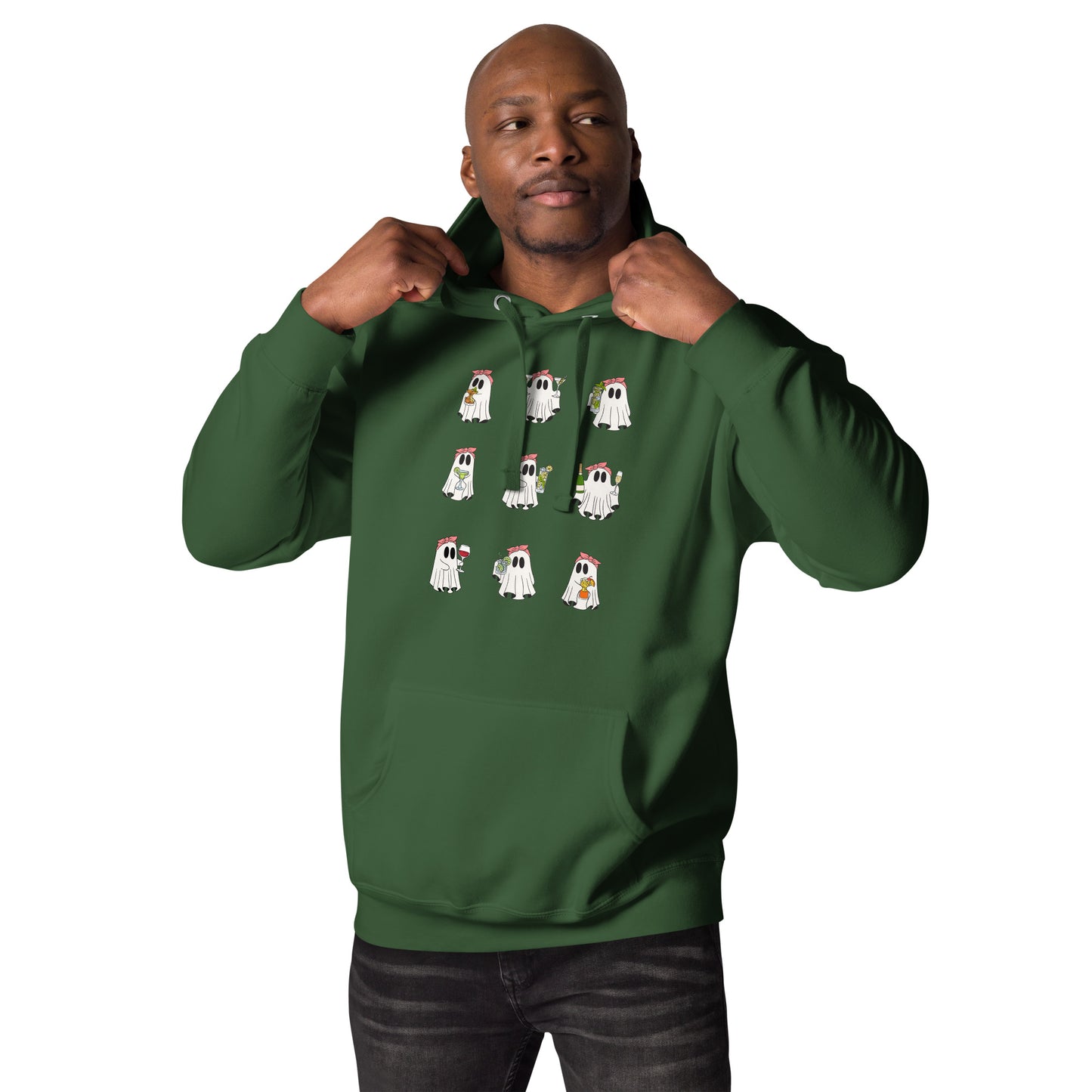 Little Haunts Hoodie - Left Placement by R.A. Apparel, image 23, front view, Team Royal, size L, left placement.