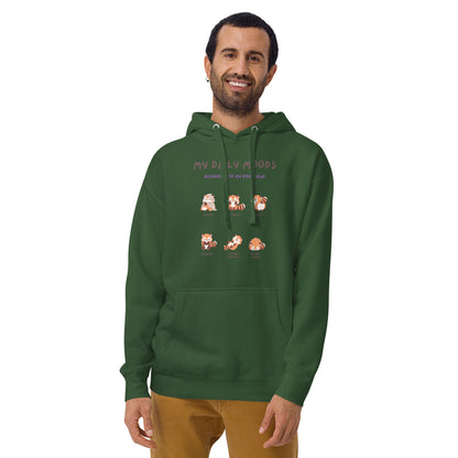 Mood Diary Hoodie - Left Placement image 45: Carbon Grey version, size S with front view of the My Daily Moods range.