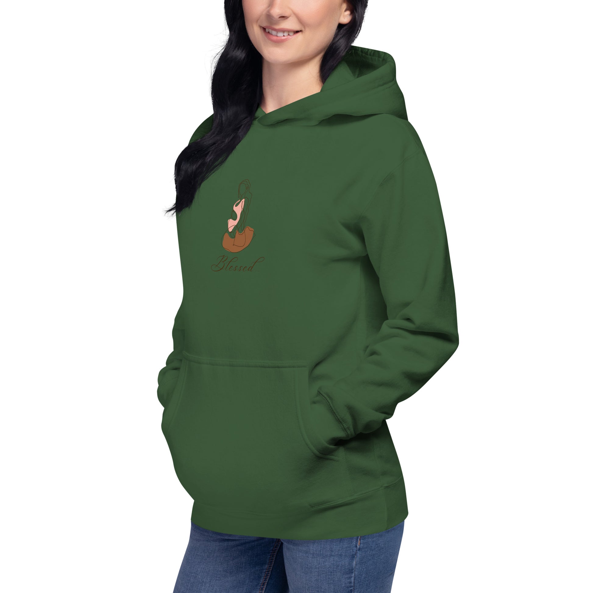 Grace Mark Hoodie - Left Placement image 36 in Team Royal, size 3XL, showing front view, left-side angle for the Blessed design.