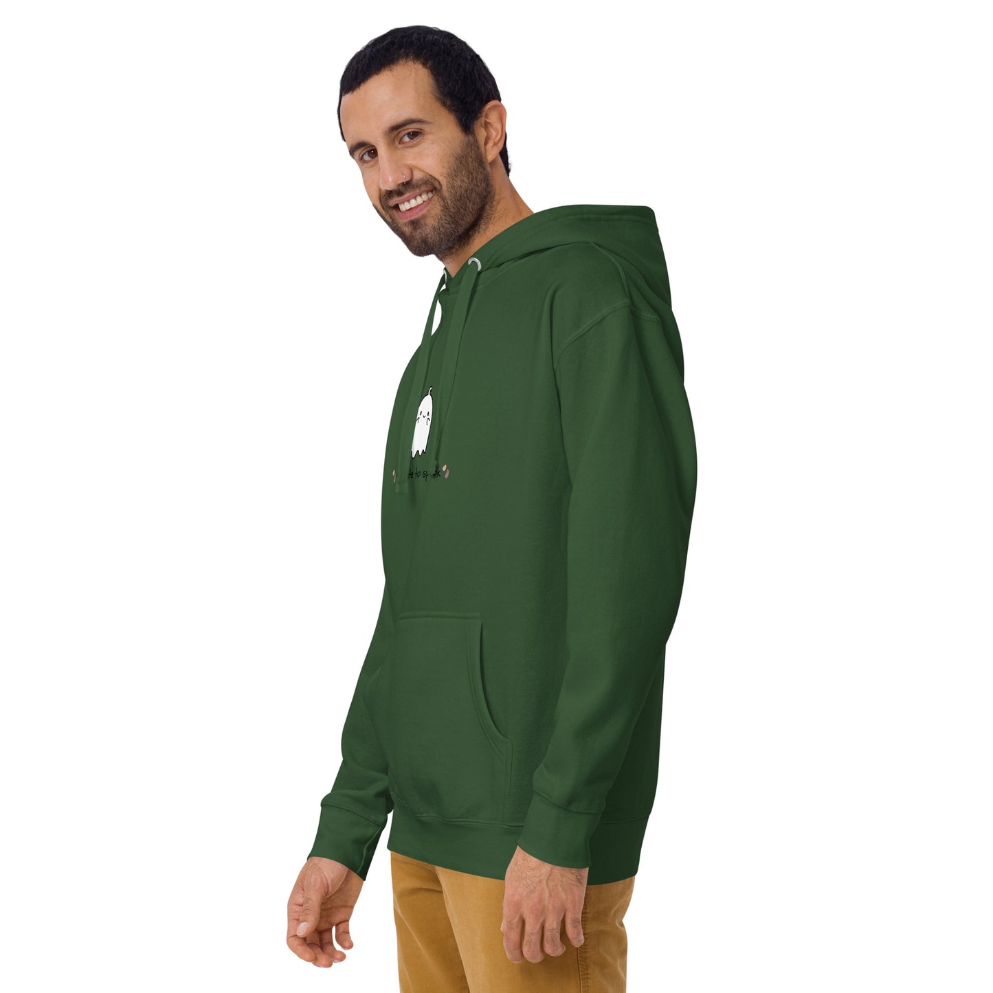 Cute Haunt Hoodie - Left Placement product image 47 in Forest Green, size 2XL, with front view, left-side angle and left placement.