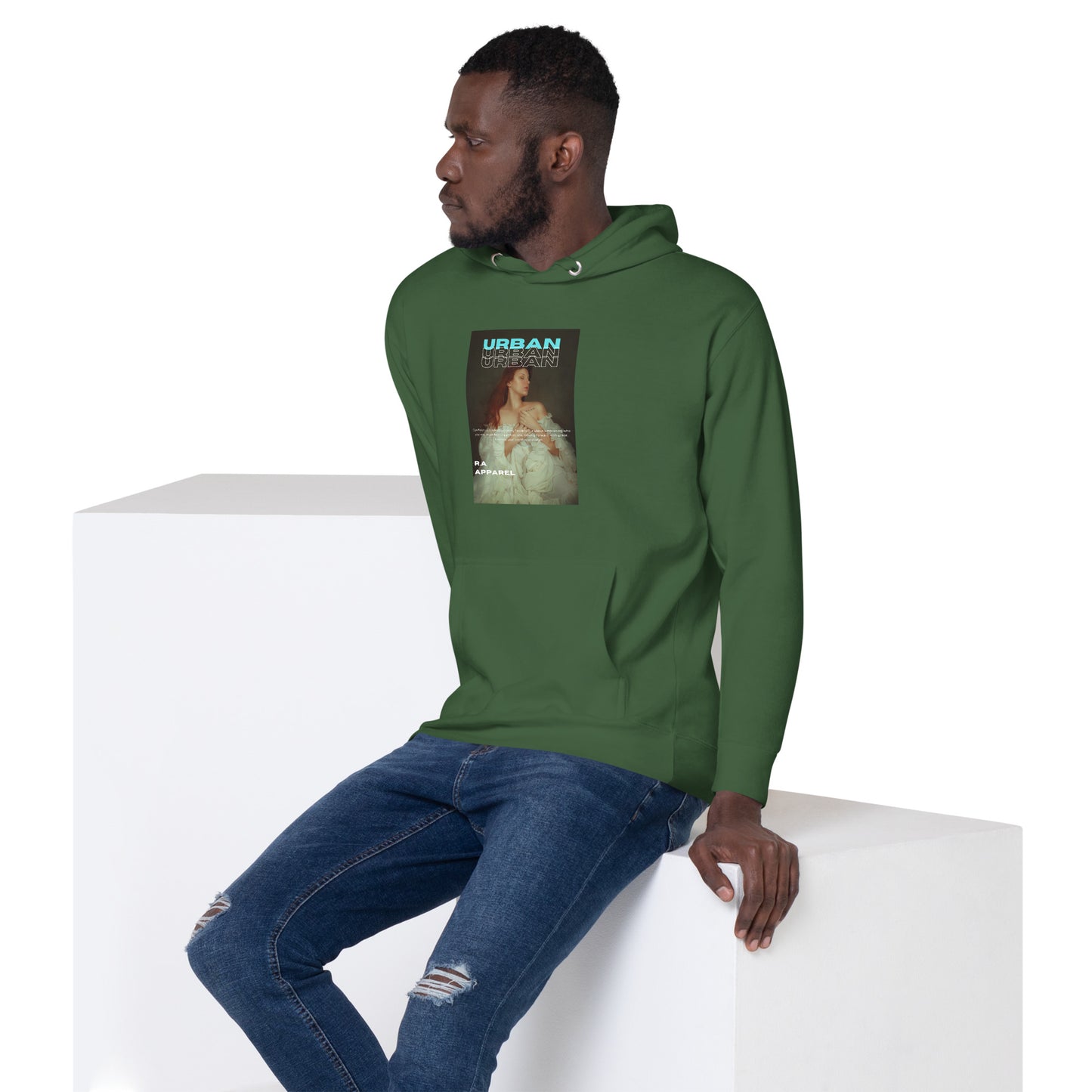 Urban Hoodie - Left Placement image 23: Charcoal Heather version, size 2XL with front view, left-side angle of the Urban range.