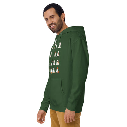 Spectral Hoodie - Left Placement image 47 in Forest Green, size 2XL, showing front view, left-side angle for the Ghosts design.
