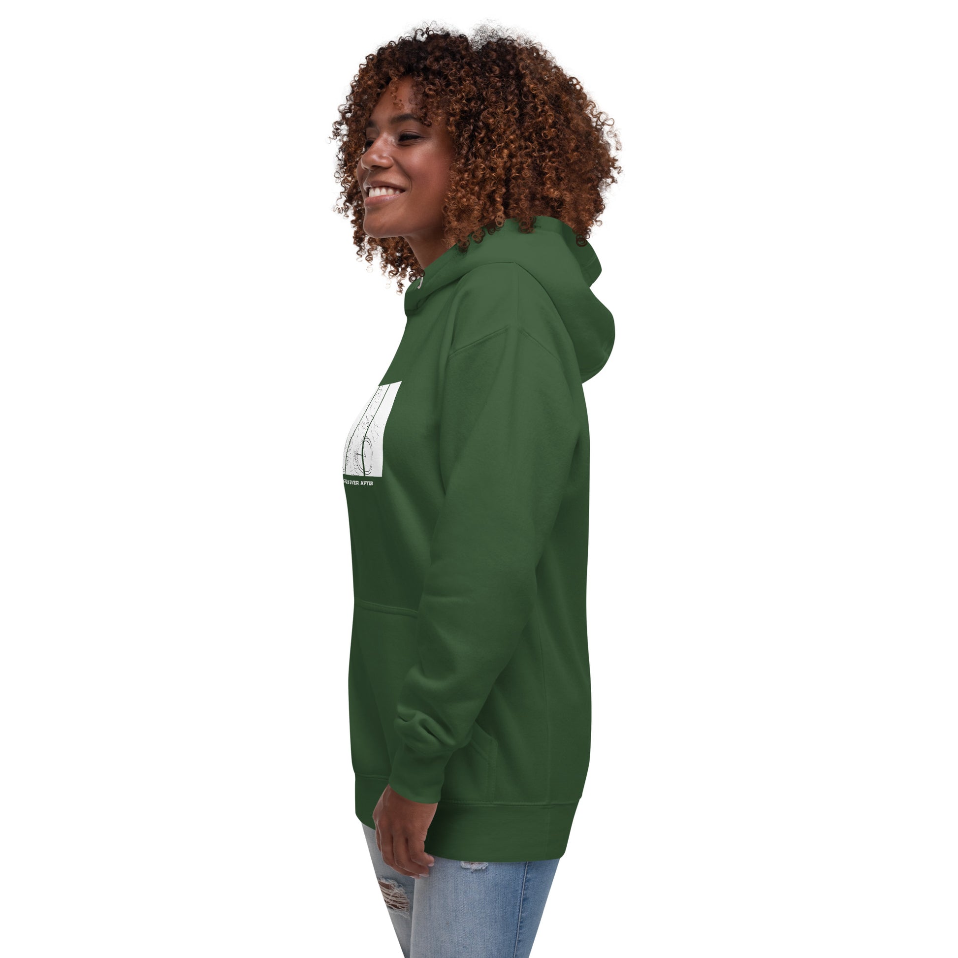 Ever After Hoodie - Left Placement by R.A. Apparel, image 47, front view, left-side angle, Military Green, size 2XL, left placement.