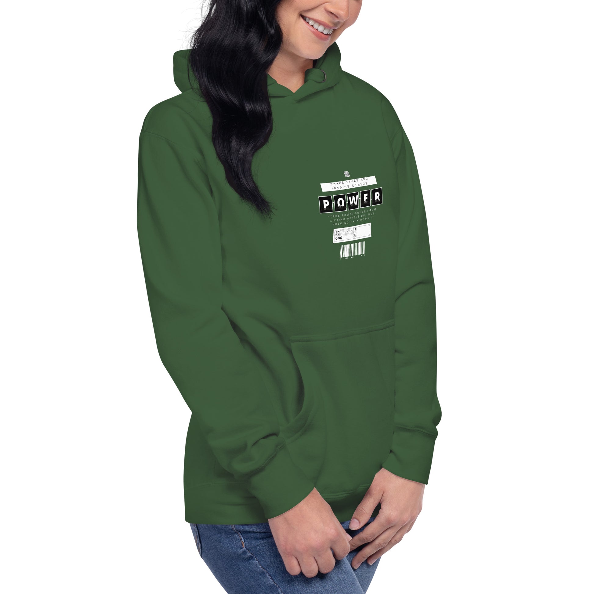 Impact Form Hoodie - Left Placement by R.A. Apparel, image 80, front view, right-side angle, Bone, size M, left placement.