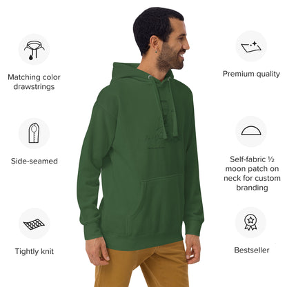 After Five Hoodie - Left Placement image 16 in selected colour, showing front view, right-side angle for the 5 O'Clock design.