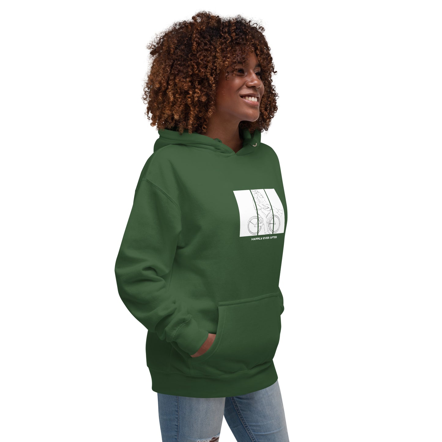 Ever After Hoodie - Left Placement image 48: Military Green version, size 3XL with front view, right-side angle of the Happily Ever After range.