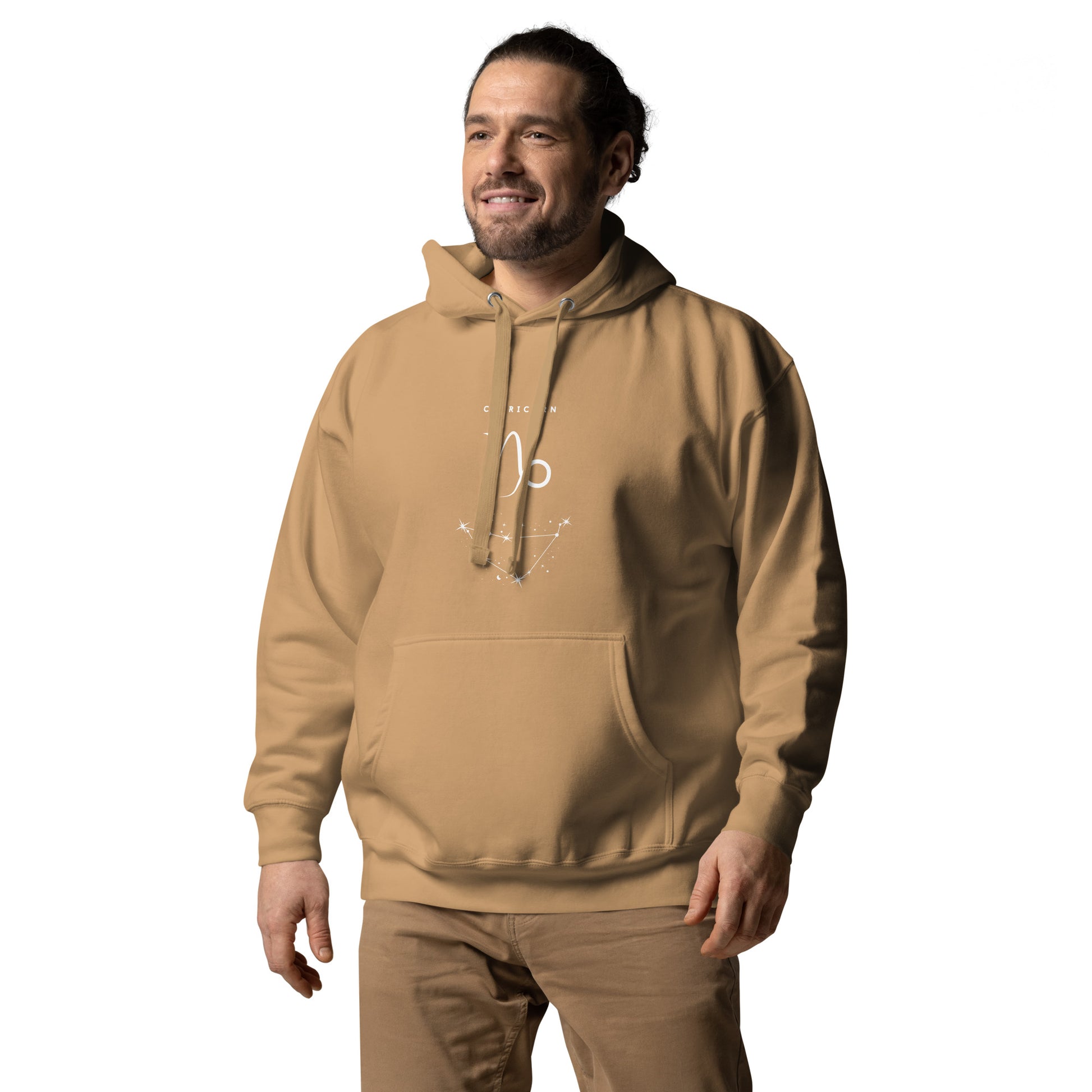 Montaire Hoodie product image 41 in Military Green, size S, with front view, left-side angle and design placement.
