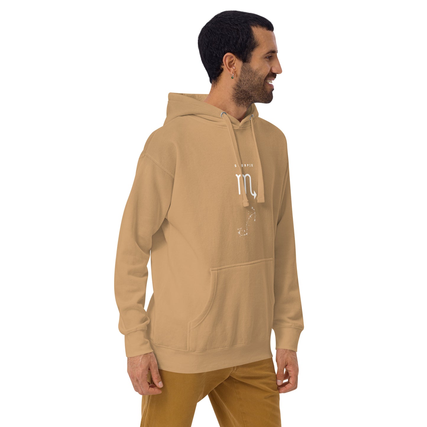 Sabletide Hoodie - Left Placement by R.A. Apparel, image 56, front view, right-side angle, Dusty Rose, size S, left placement.