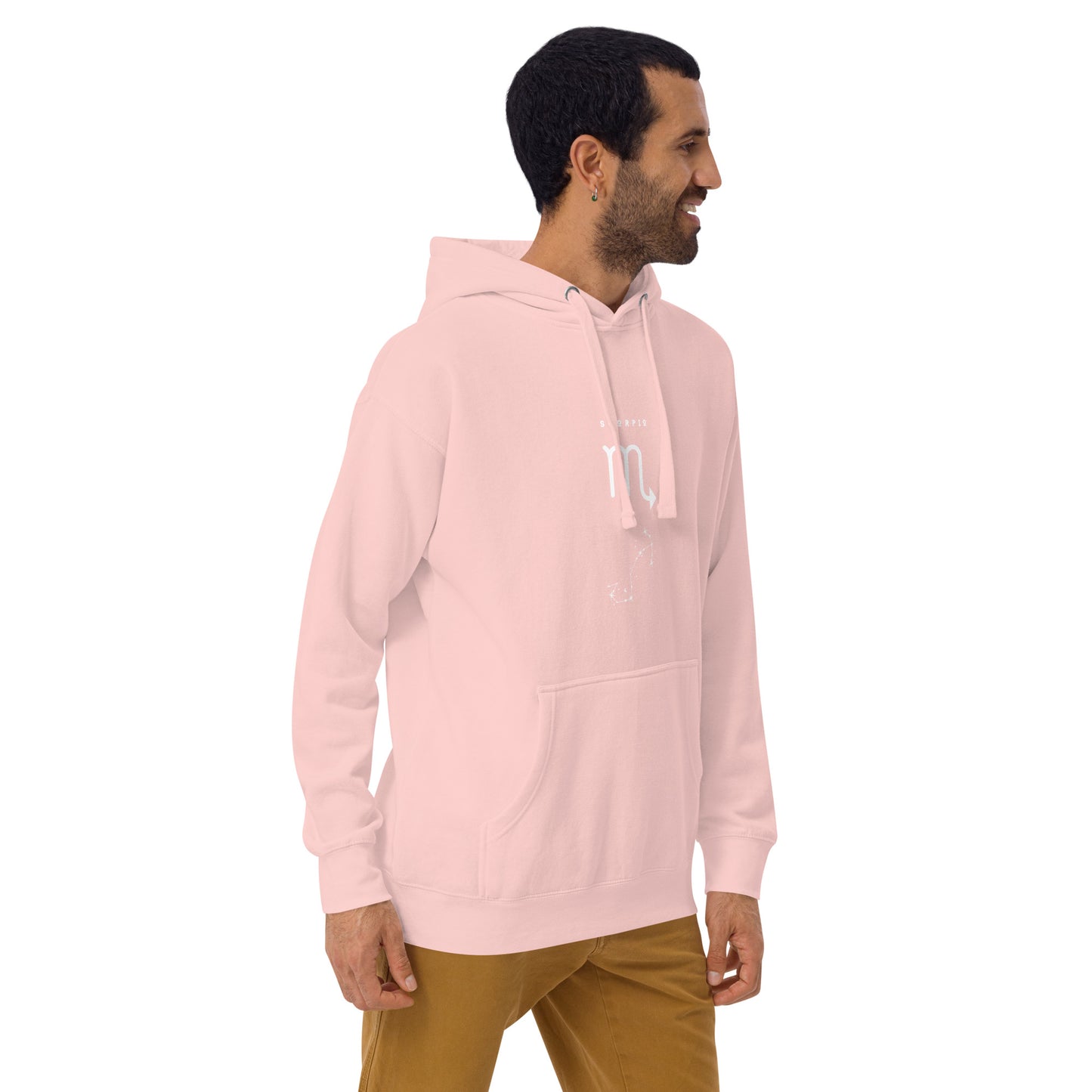 Sabletide Hoodie - Left Placement image 71 in Team Gold, size S, showing front view, right-side angle for the Scorpio design.
