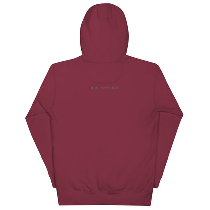 Astral Circle Hoodie - Left Placement product image 8 in Navy Blazer, size M, with back view and left placement.