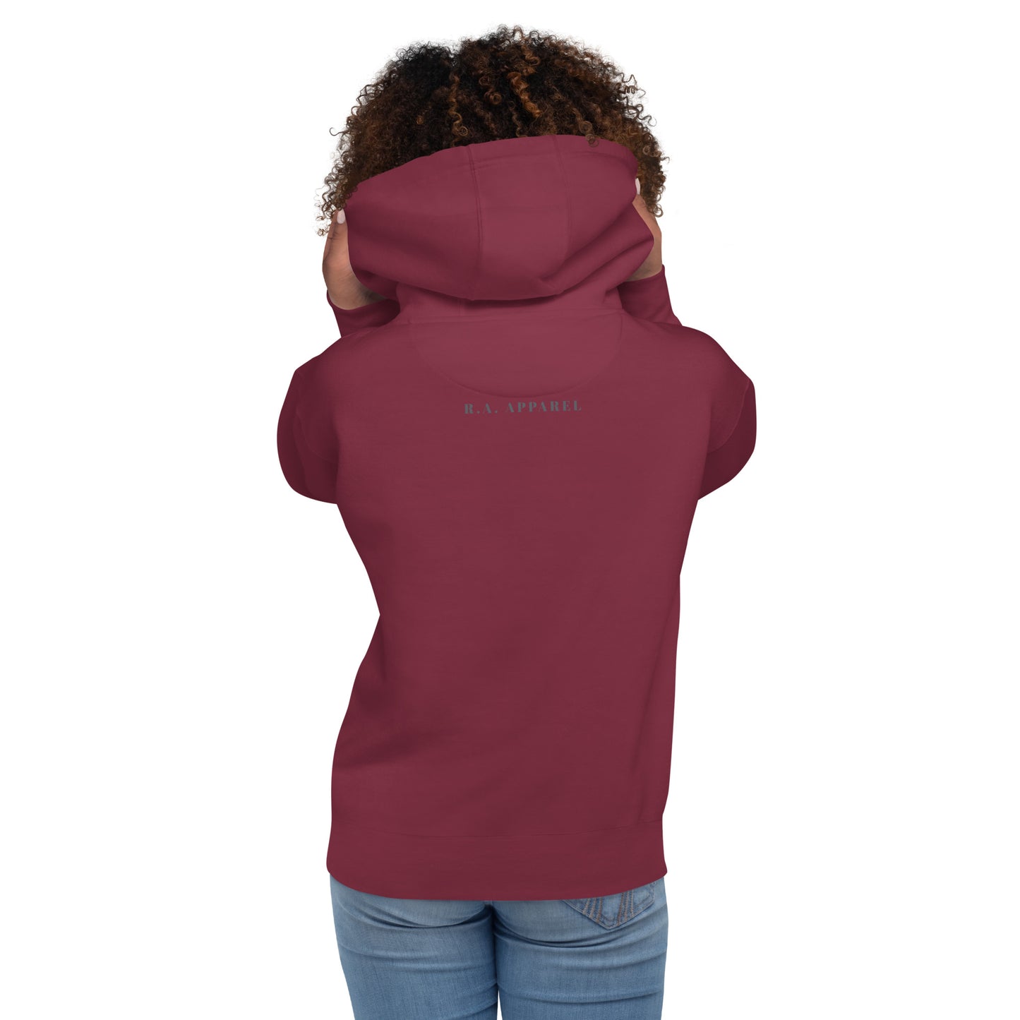 Wild Call Hoodie - Left Placement by R.A. Apparel, image 6, back view, Navy Blazer, size 3XL, left placement.