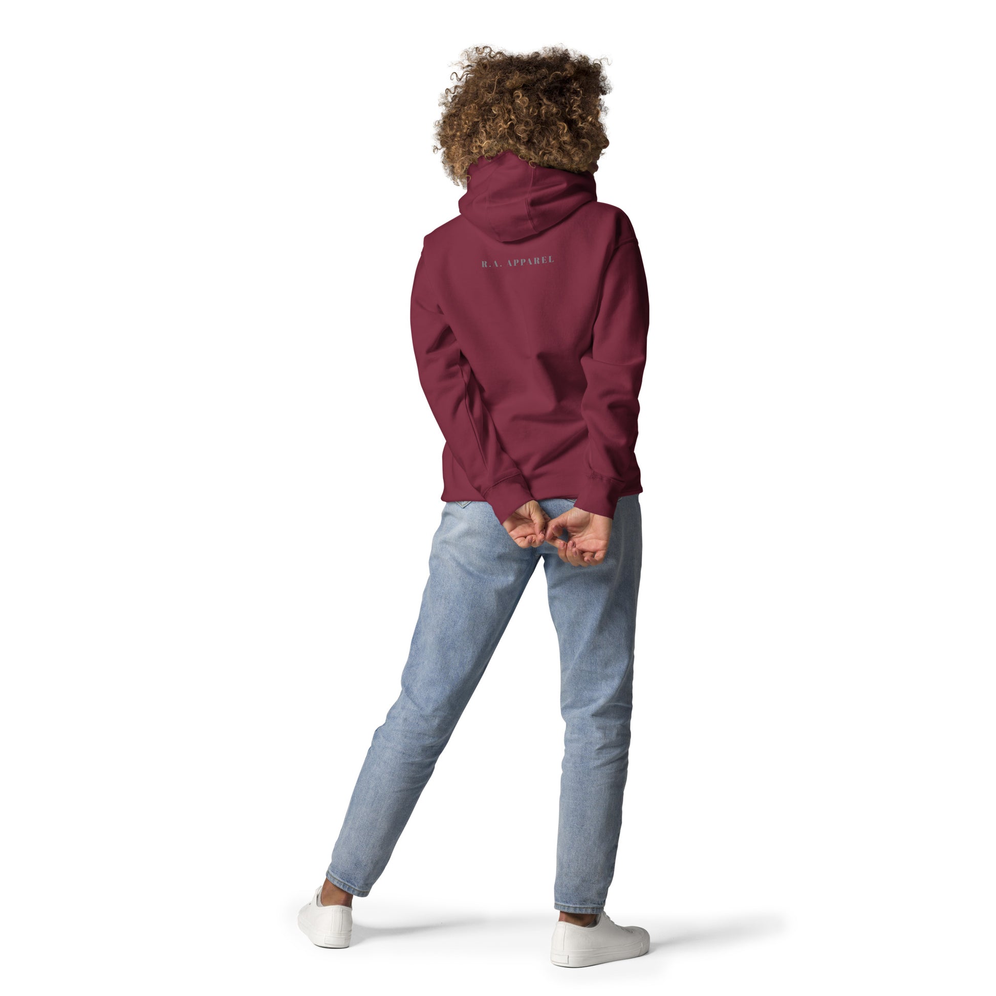 Quiet Peace Hoodie - Left Placement product image 8 in Navy Blazer, size M, with back view and left placement.