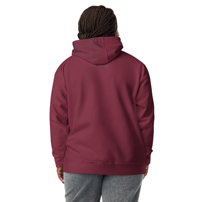 Human Form Hoodie - Left Placement image 8: Navy Blazer version, size L with back view of the Human Being range.