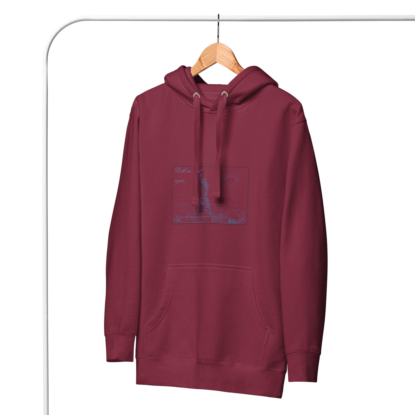 Farewell Bloom Hoodie - Left Placement image 8: Navy Blazer version, size M with front view of the Until We Meet Again range.