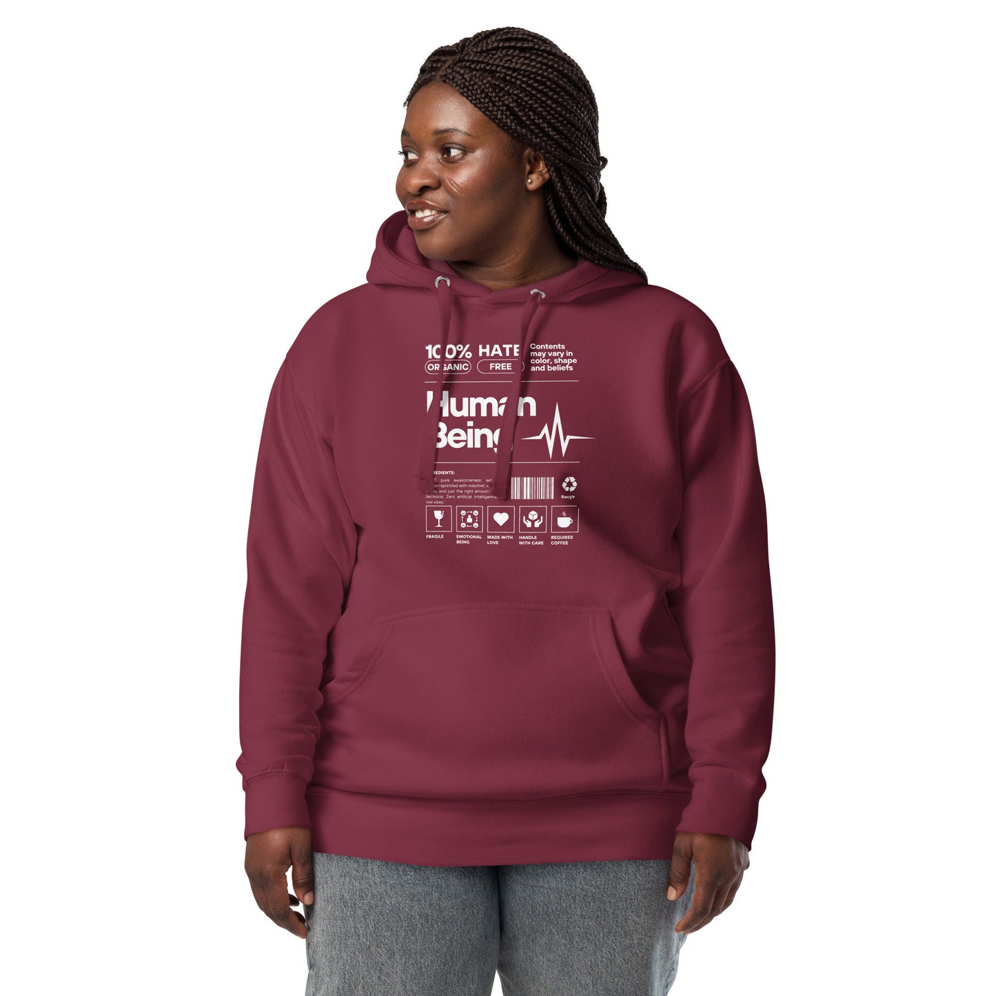 Human Form Hoodie - Left Placement product image 7 in Navy Blazer, size M, with front view and left placement.
