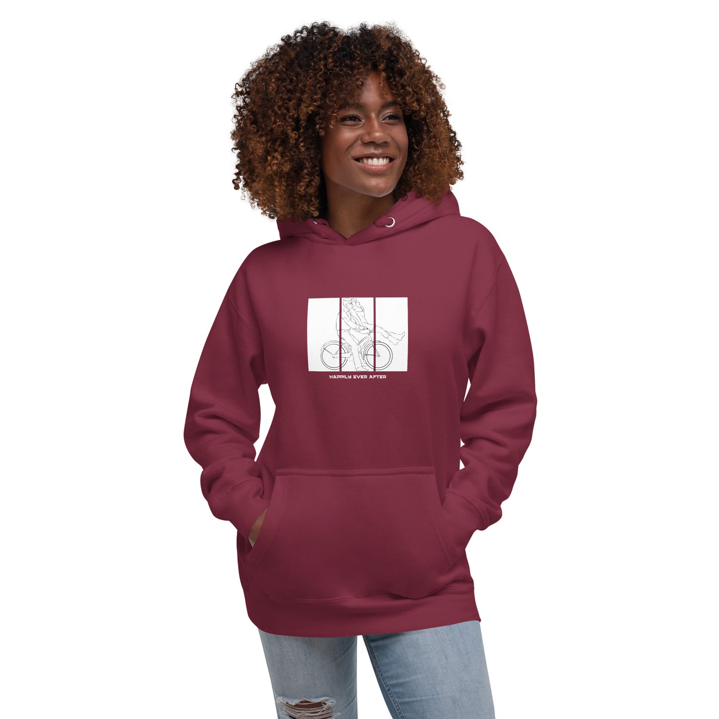 Ever After Hoodie - Left Placement by R.A. Apparel, image 17, front view, Maroon, size 2XL, left placement.