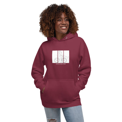 Ever After Hoodie - Left Placement by R.A. Apparel, image 17, front view, Maroon, size 2XL, left placement.