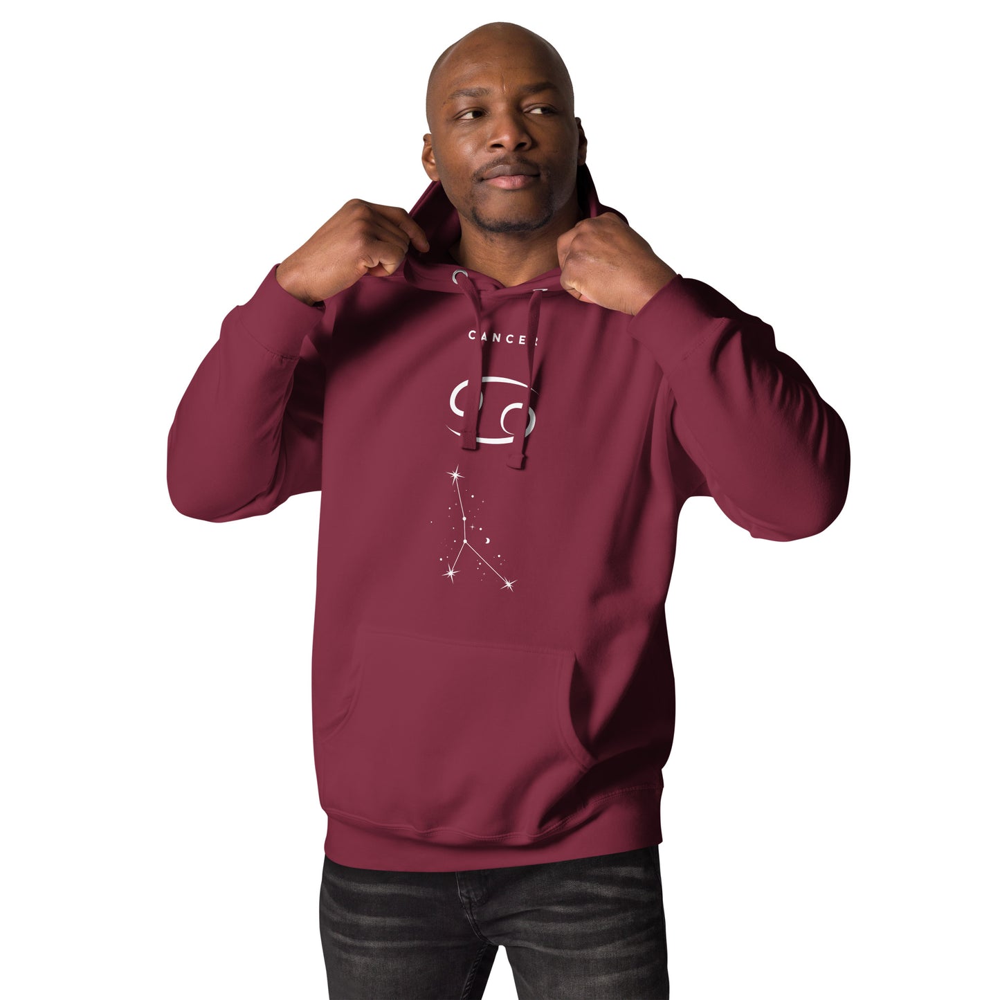 Moonhaven Hoodie image 5: Black version, size 2XL with front view of the Cancer range.