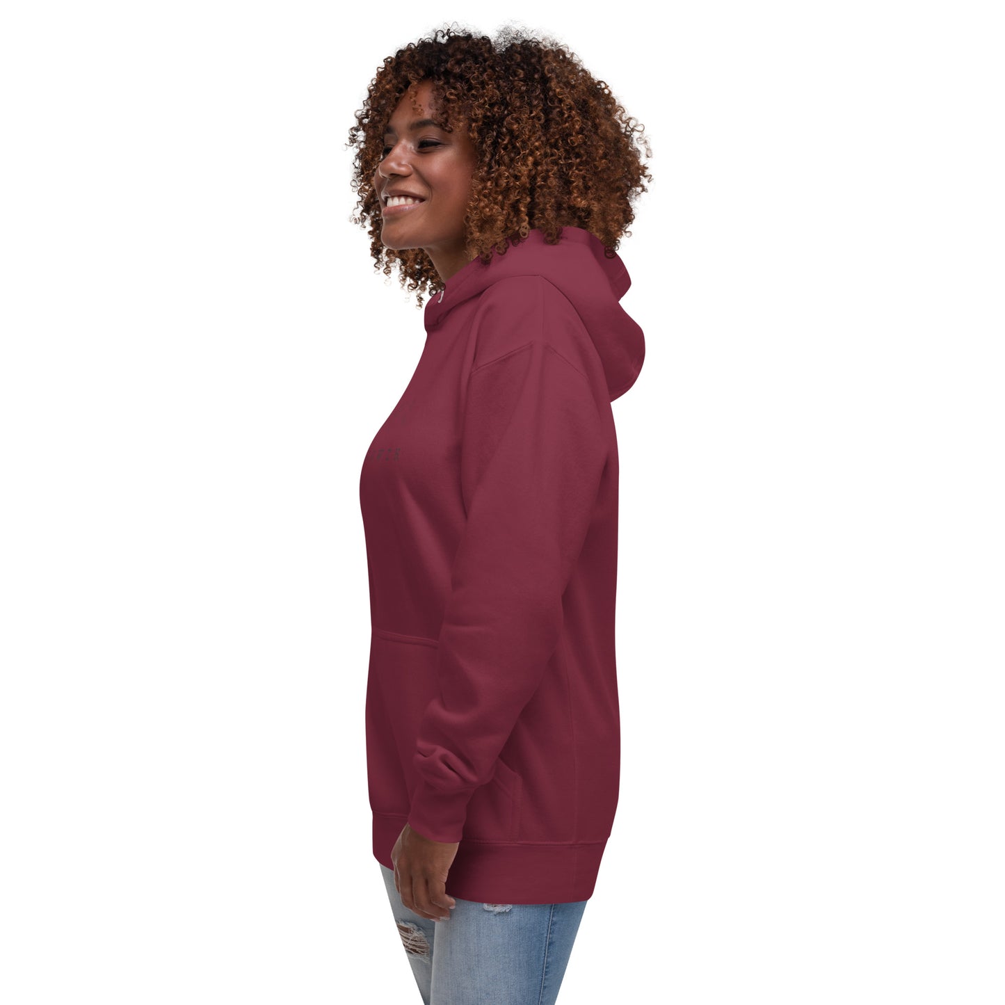 Growthline Hoodie - Left Placement by R.A. Apparel, image 19, front view, left-side angle, Vintage Black, size L, left placement.