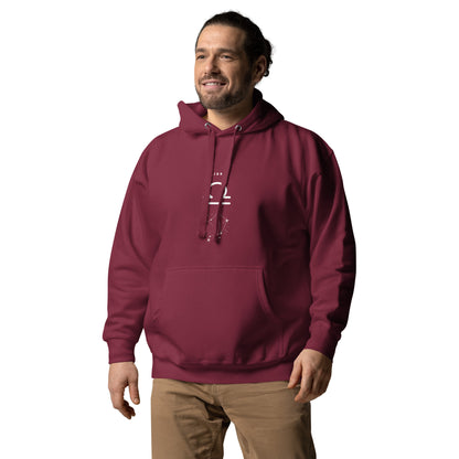 Balance Court Hoodie - Left Placement image 8 in Navy Blazer, size XL, showing front view, left-side angle for the Libra design.