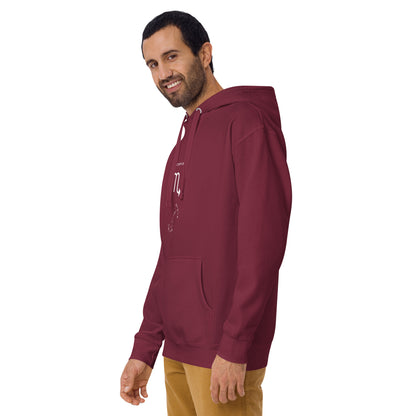Image 11 of Maroon Sabletide Hoodie - Left Placement, size S, with Scorpio artwork visible in front view, left-side angle.