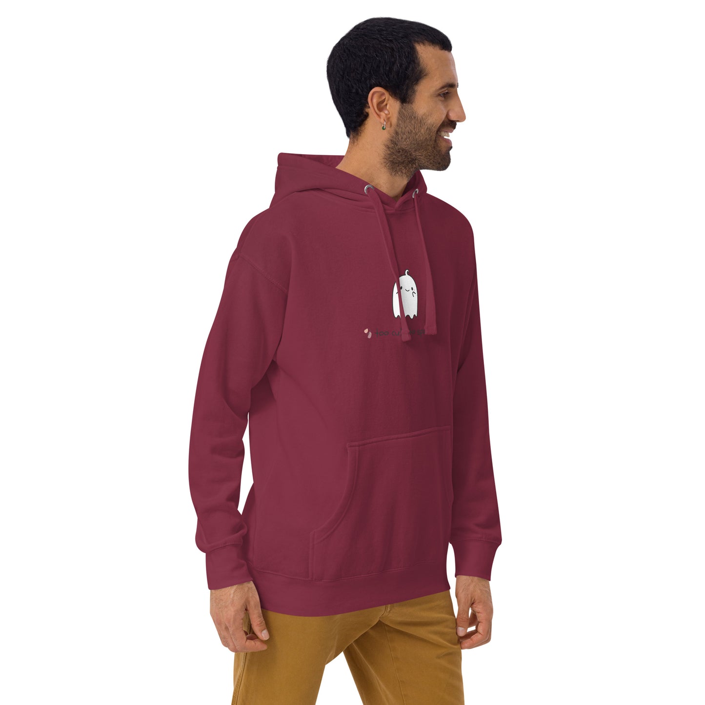 Cute Haunt Hoodie - Left Placement image 20 in Charcoal Heather, size M, showing front view, right-side angle for the Too Cute to Spook design.