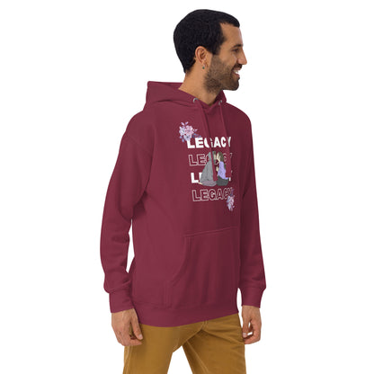 Heirloom Hoodie - Left Placement image 15: Charcoal Heather version, size L with front view, right-side angle of the Legacy range.