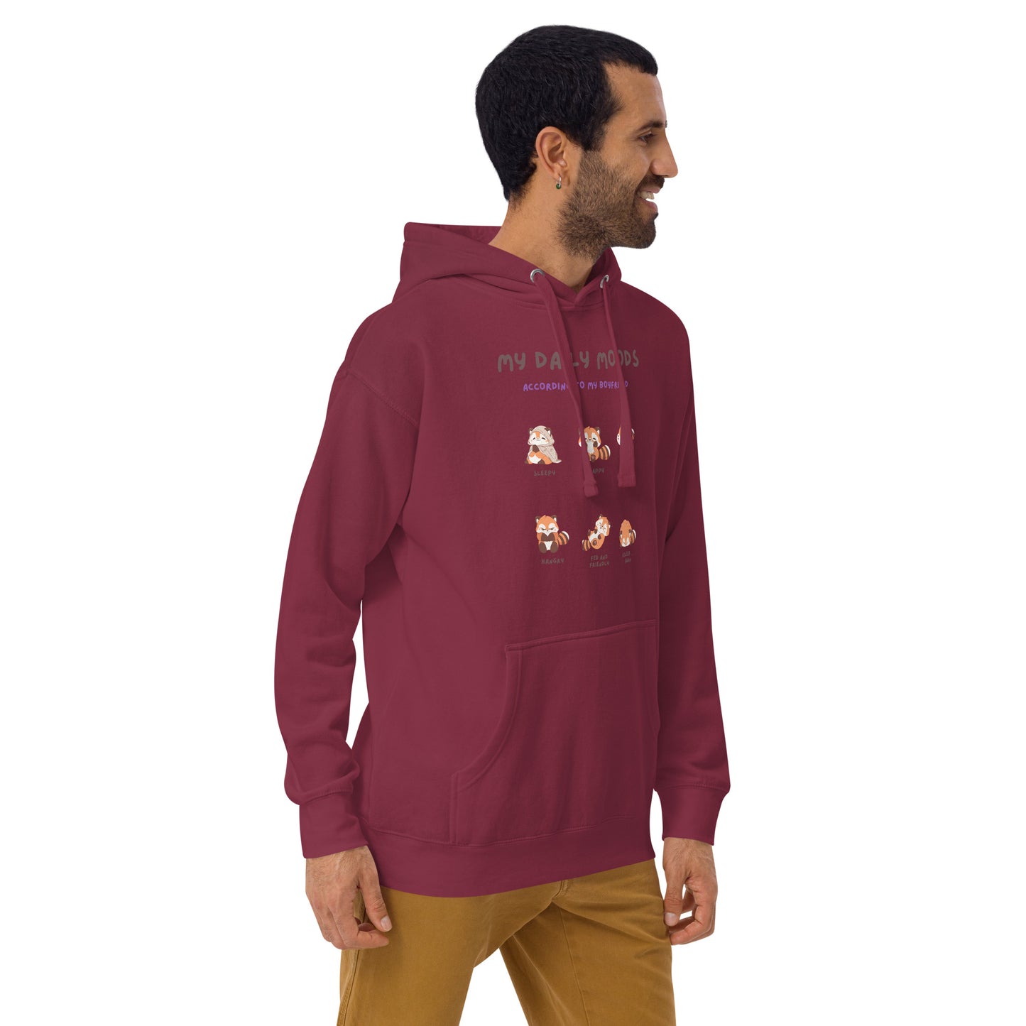 Image 20 of Vintage Black Mood Diary Hoodie - Left Placement, size XL, with My Daily Moods artwork visible in front view, right-side angle.