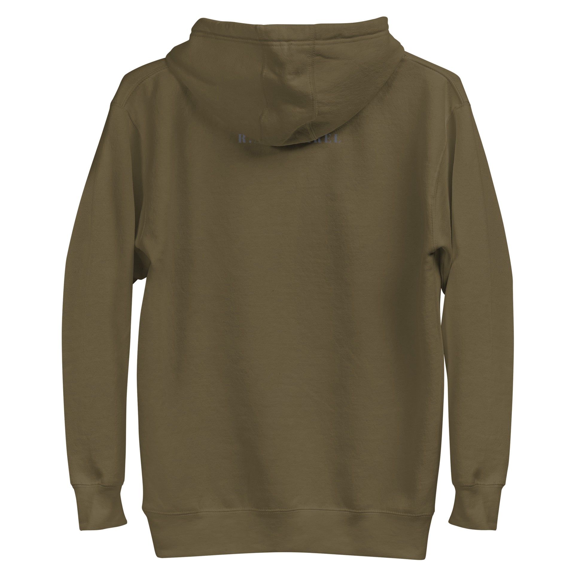 Social Static Hoodie - Left Placement by R.A. Apparel, image 12, back view, Navy Blazer, size 3XL, left placement.