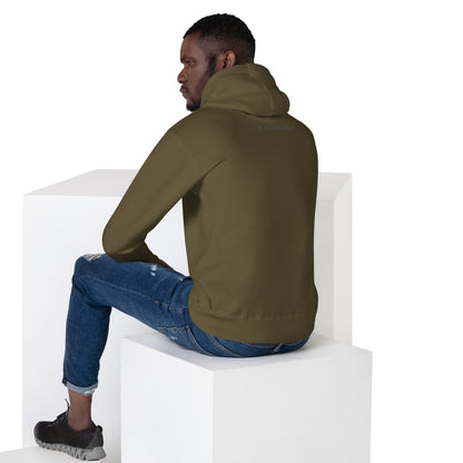 Image 14 of Maroon Urban Hoodie - Left Placement, size M, with Urban artwork visible in back view.