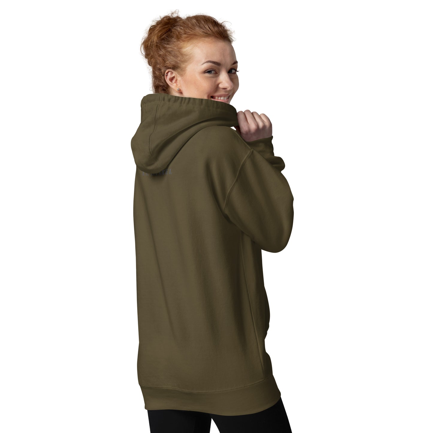 Image 16 of Maroon Noir Edge Hoodie - Left Placement, size XL, with Elegant Edge artwork visible in back view.