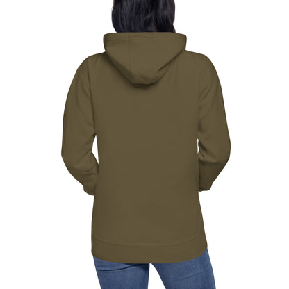 Impact Form Hoodie - Left Placement product image 52 in Military Green, size XL, with back view and left placement.