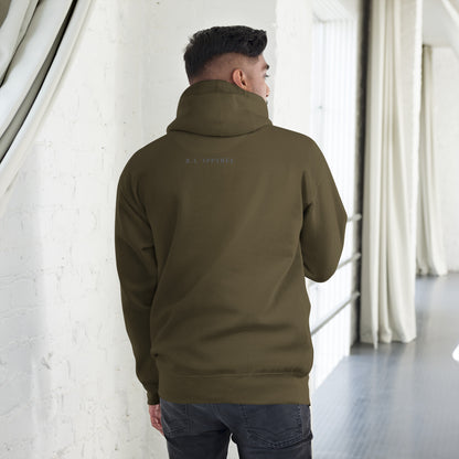 Image 16 of Charcoal Heather Fearless Hoodie - Left Placement, size S, with No Fear artwork visible in back view.