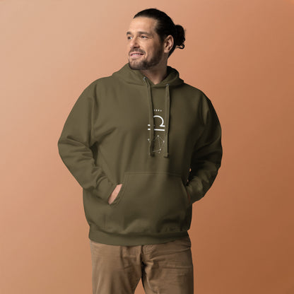 Balance Court Hoodie - Left Placement by R.A. Apparel, image 27, front view, Purple, size L, left placement.
