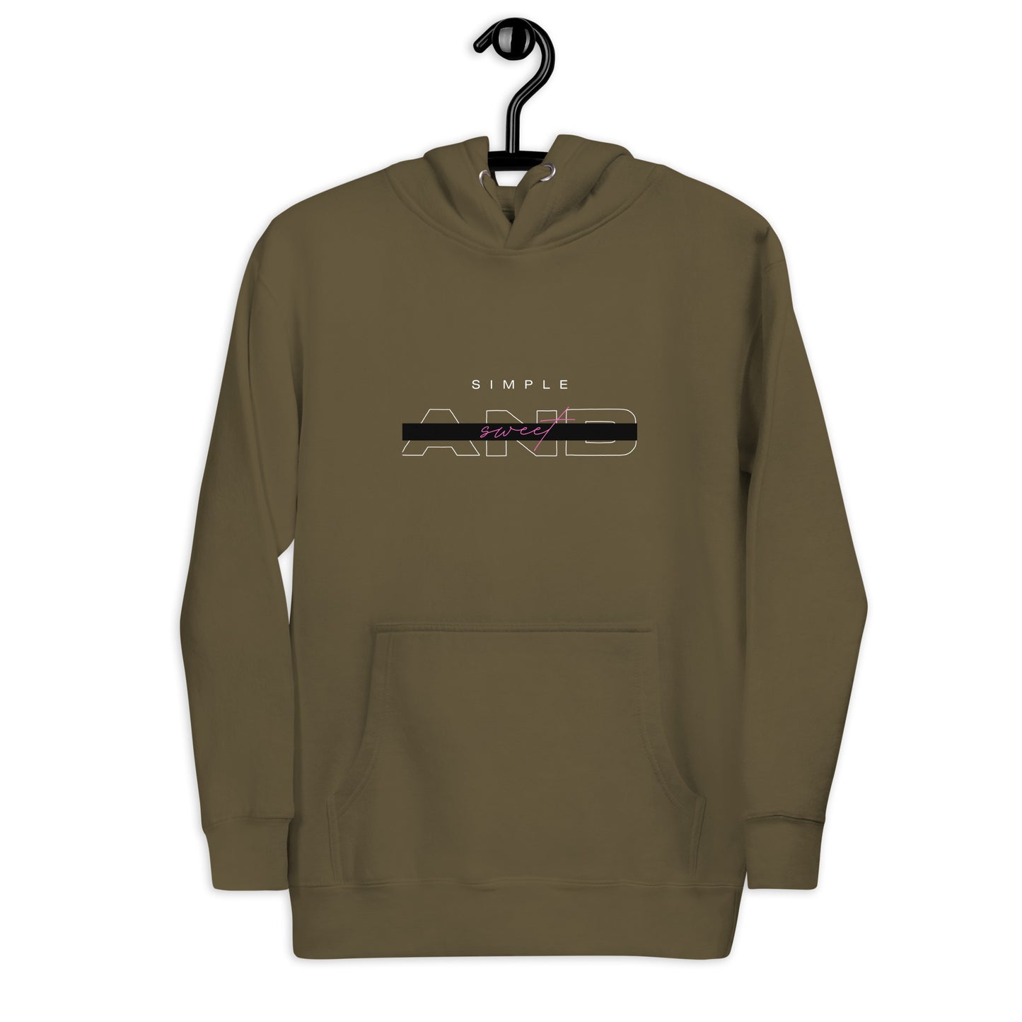 Sweet Minimal Hoodie - Left Placement image 16: Maroon version, size XL with front view of the Simple and Sweet range.
